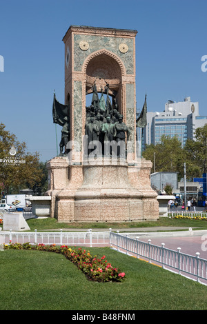 Republic Monument Taksim Square Istanbul Turkey Stock Photo