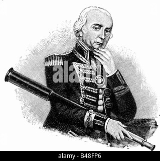 Collingwood, Cuthbert, 26.9.1750 - 7.3.1810, British Admiral, half length, wood engraving, 19th century, , Stock Photo