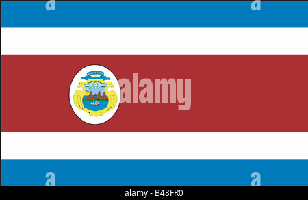 heraldry, flags, Costa Rica, national flag, founded: 27.11.1906, Additional-Rights-Clearance-Info-Not-Available Stock Photo