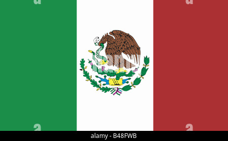 heraldry, flags, Mexico, national flag, launched: 12.3.1968, Additional-Rights-Clearance-Info-Not-Available Stock Photo