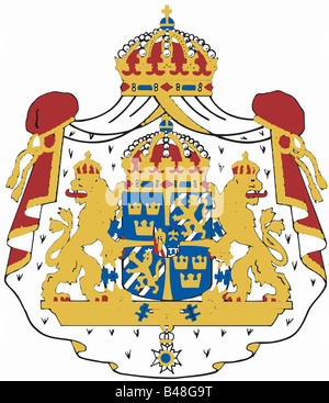 National coat of arms of Sweden Stock Photo - Alamy