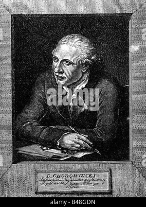 Chodowiecki, Daniel, 16.10.1726 - 7.2.1801, German painter and engraver, portrait, copper engraving by Bennet Salomon, circa 1810, , Artist's Copyright has not to be cleared Stock Photo