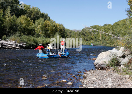 Drift fishing on the Gunnison River Colorado,USA Stock Photo