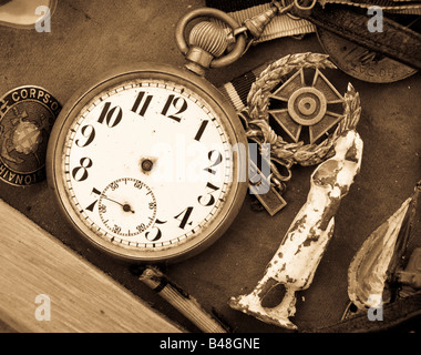 A reflection of old times with a timeless time piece Stock Photo