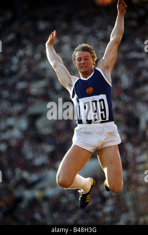 Dombrowski, Lutz, * 25.6.1959, German athlete (athletics), full length, Olympic Games, Moscow, 1980, Stock Photo