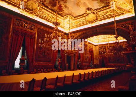 Madrid, Dining Room in Royal Palace Stock Photo - Alamy