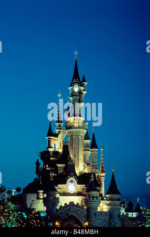 FRANCE EURO DISNEY SLEEPING BEAUTY CASTLE IN FANTASYLAND Stock Photo