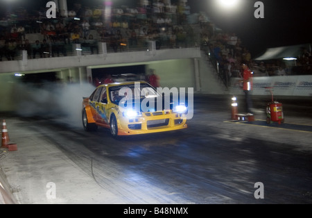 Drag car racing Bangkok Stock Photo