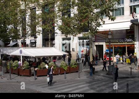 Cafe on the Champs Del Elysees Stock Photo
