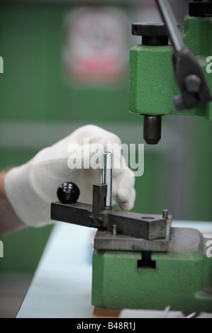 The production line of the Parker pen factory in Newhaven Sussex. UK. Stock Photo