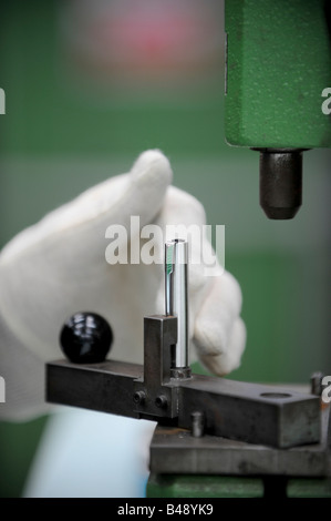 The production line of the Parker pen factory in Newhaven Sussex. UK. Stock Photo