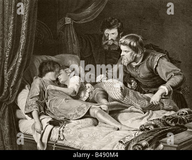 The murder of the Princes Edward and Richard in the Tower of London Stock Photo