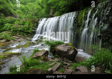 Sgwd Isaf Clun-Gwyn - 'Fall of the lower white meadow', Brecon Beacons national park, south Wales, UK Stock Photo