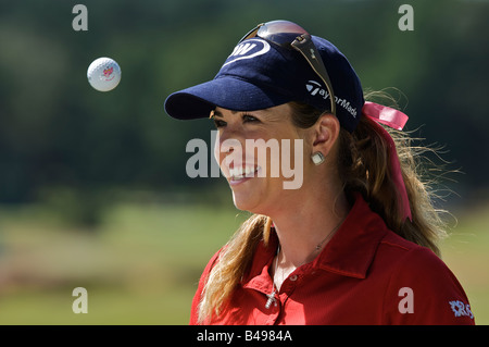 Paula Creamer leading LPGA player after playing at Sunningdale Golf Course in Ricoh British Womens Open Stock Photo