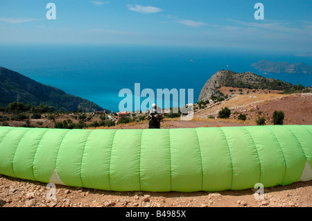 Paragliding in Oludeniz Fethiye Turkey Stock Photo