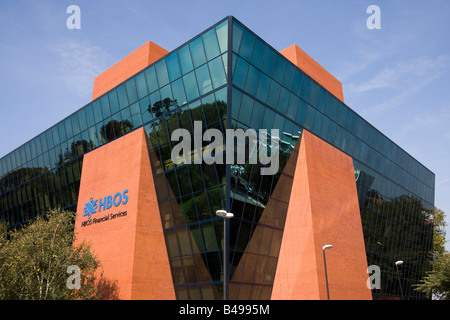 Blue Leanie office block HBOS bank headquarters Aylesbury Buckinghamshire England, United Kingdom. Stock Photo