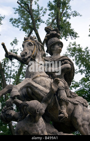 Polish King Jan III Sobieski monument in Lazienkowski Park Warsaw Poland Stock Photo