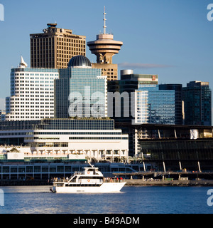 Vancouver city skyline, view from Stanley park, British Columbia, Canada Stock Photo