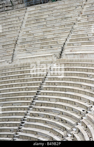 detail from herodion ancient theater seats in athens greece Stock Photo