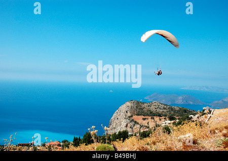 Paragliding in Oludeniz Fethiye Turkey Stock Photo