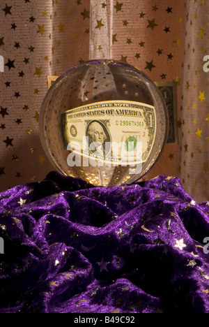 US dollar in crystal ball Stock Photo