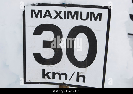 30 km speed limit sign Karl Johan street Oslo city Norway Stock Photo ...