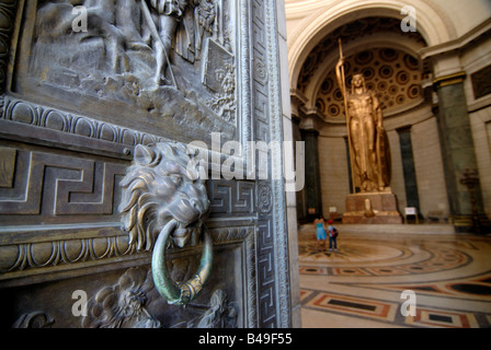 Look inside the capitol from the main gate the freedom statue in the background Stock Photo