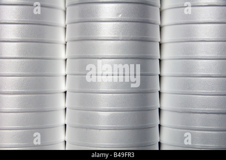 Close-up of styrofoam cups in stacks Stock Photo