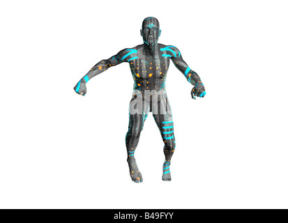 Robot android illustration isolated over white Stock Photo