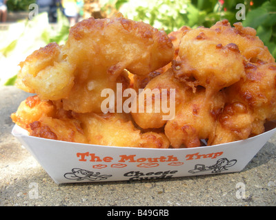 Deep fried cheese curds at the Minnesota State Fair Stock Photo