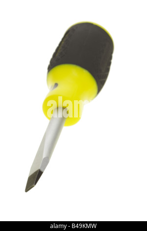 Close up of short screwdriver on white background Stock Photo