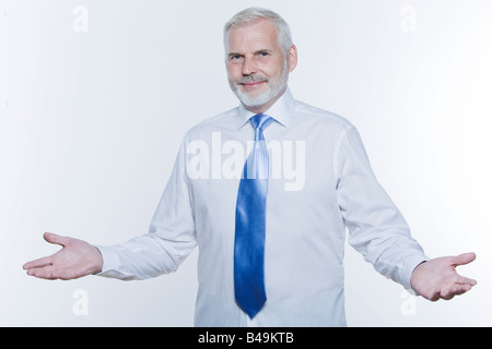 windsor necktie lesson doing by an handsome man Stock Photo