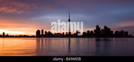 Panoramic view of downtown Toronto from centre island, Ontario, Canada Stock Photo