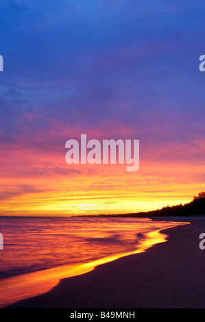 Beautiful sunset over the beach Stock Photo