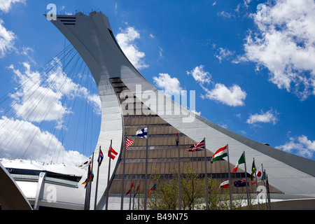 Montreal Tower at the Olympic Park in Montreal, Canada Stock Photo