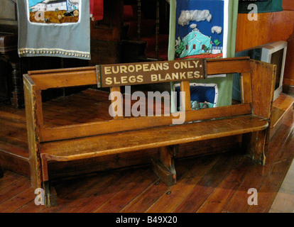 'Whites Only' Apartheid Era Bench, District Six Museum, Cape Town, South Africa Stock Photo