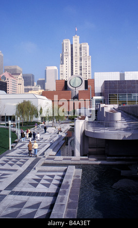 California San Francisco Museum of Modern Art and Yerba Buena Gardens Photo 8 casanf318 Photo Lee Foster 2008 Stock Photo