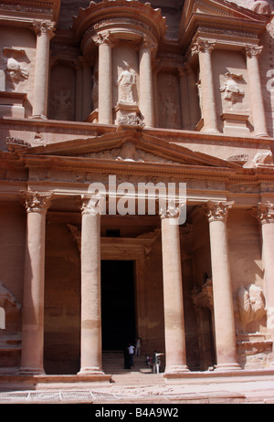 The Royal Urn Tomb carved out of the rock face in the ancient Nabataean ...