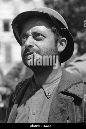 events, Second World War / WWII, France, captured French soldier, May 1940, Stock Photo
