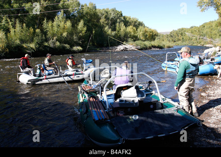 Drift fishing on the Gunnison River Colorado,USA Stock Photo