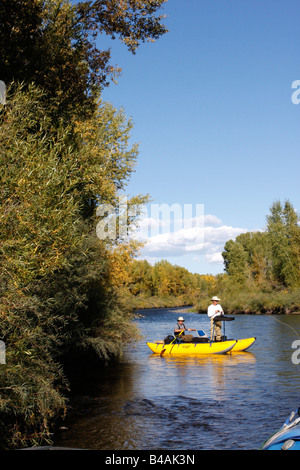 Drift fishing on the Gunnison River Colorado,USA Stock Photo