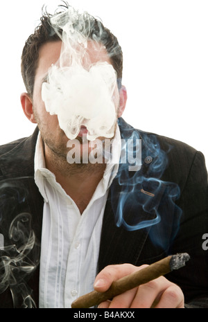 man smoking Stock Photo