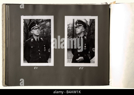 Obergruppenführer Friedrich Karl Baron von Eberstein - three photo albums, from his personal possession. Album 1 is entitled, '1: 1923 - 1932' with ca. 94 pictures of events during 'the struggle', mostly labeled in his own hand: Halle and Weimar 1924, National Party Day 1929, Thuringia Gau Day in Gotha 1929, Gau Leader Meeting Weimar 1930, Brunswick 1931, Munich and Berchtesgaden 1932. One picture is missing, one page removed. Very interesting photographs of SA/SS men in uniform during the struggle period. Album '2: 1933 - 1935' has ca. 75 photos: 1933 National, Stock Photo