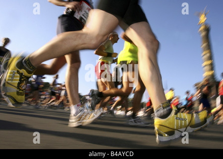 People taking part in the 33rd Berlin Marathon, Berlin, Germany Stock Photo