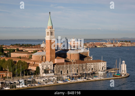 Aerial view of San Giorgio Maggiore island, Venice Stock Photo