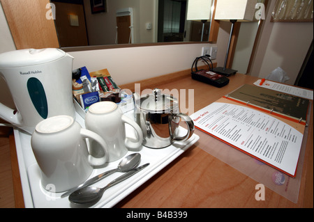 Tea and coffee making facilities in hotel room Stock Photo