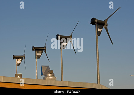 6 kW Proven wind turbines alongside Jubille Wharf Penryn near Falmouth Cornwall UK Stock Photo