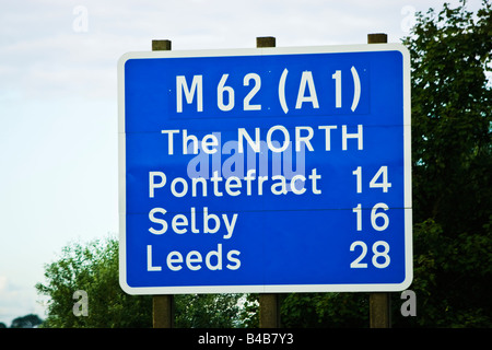 UK motorway destination distance sign England UK Stock Photo