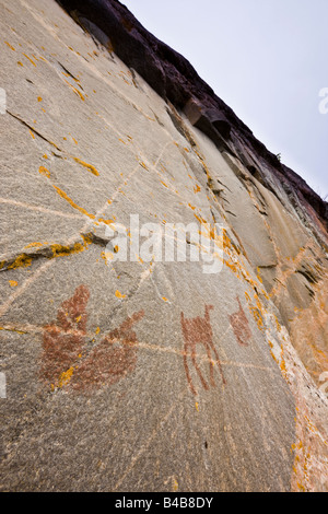 Pictographs on Agawa Rock, Agawa Rock Pictographs Trail, Lake Superior ...