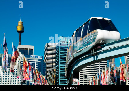 MONORAIL DARLING HARBOUR SYDNEY AUSTRALIA Stock Photo